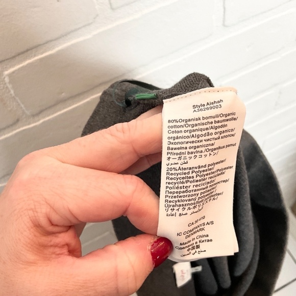 JACKPOT Mini Skirt AISHAH Ribbed knit Charcoal Gray ruffle Cotton blend M - Picture 11 of 12